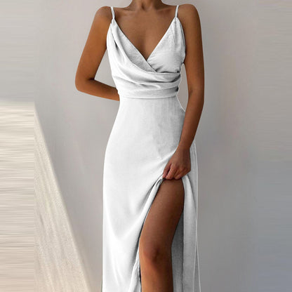 Slim V-Neck Sling Dress