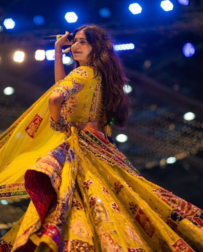 Yellow Embroidered Lehenga Choli