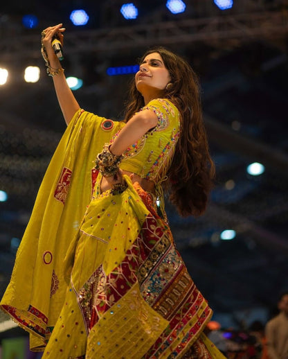 Yellow Embroidered Lehenga Choli