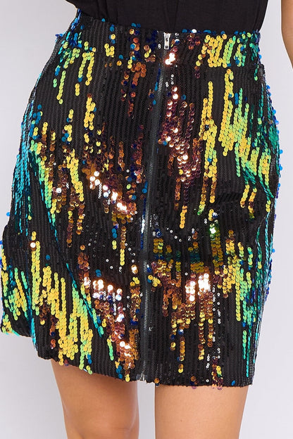 Skylar Multicolour Sequin Mini Skirt