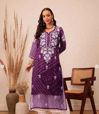 Purple Premium Kota Cotton Kurti