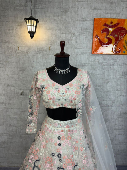 Cream Wedding Designer Lehenga