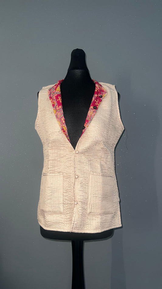 Champagne Reversible Quilted Cotton Jacket