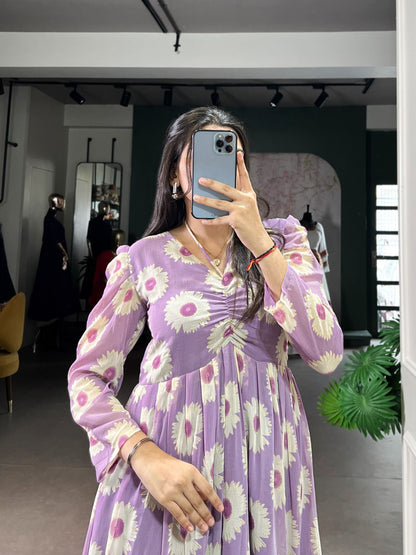 Purple Elegant Lightweight Frock