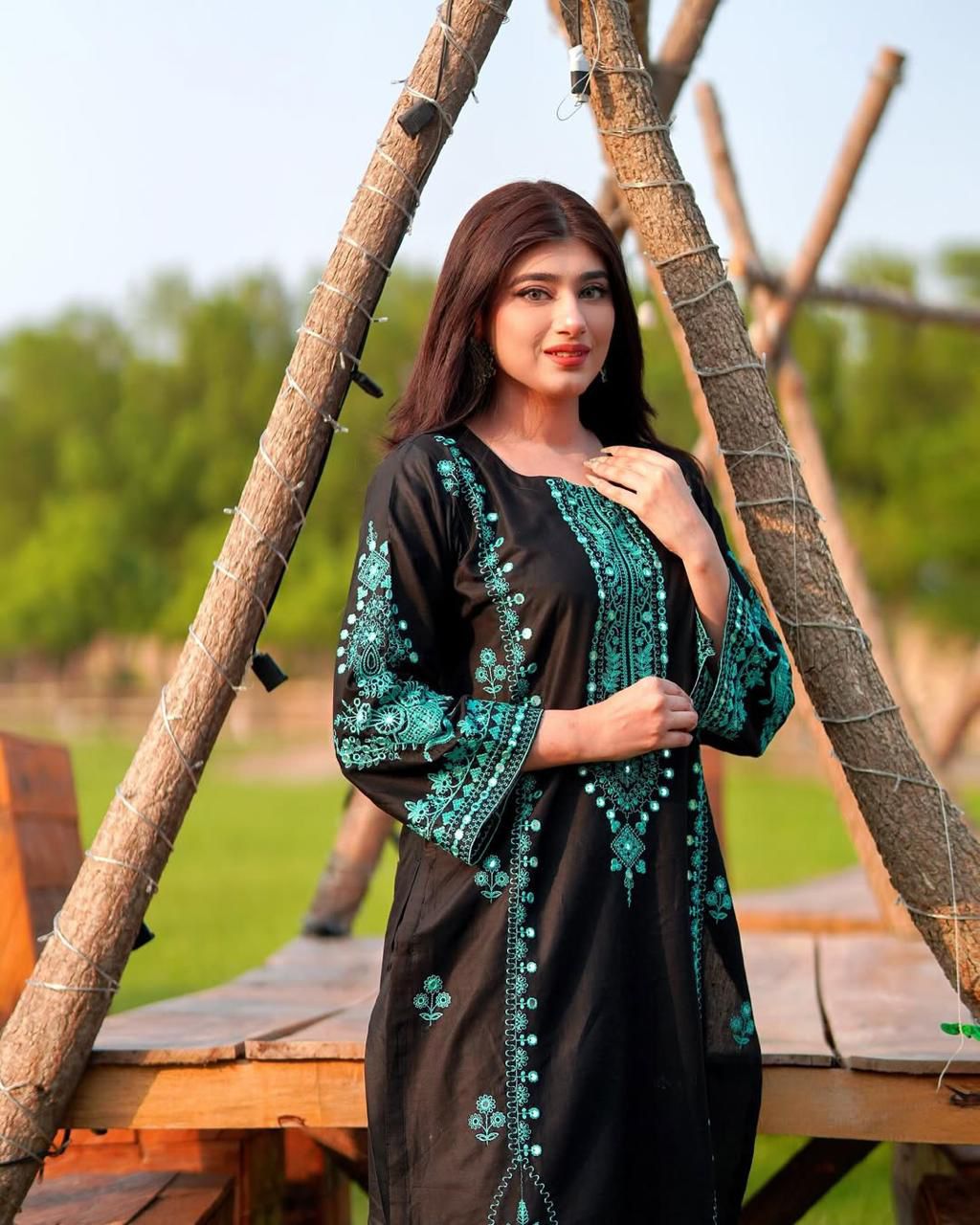Green Premium Roman Silk Suits