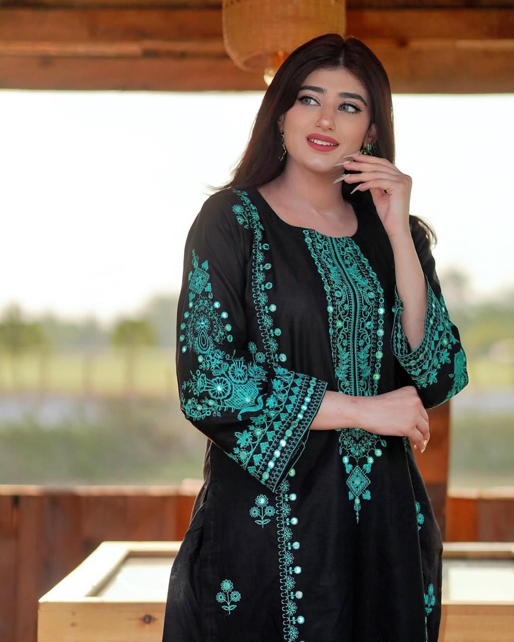 Green Premium Roman Silk Suits