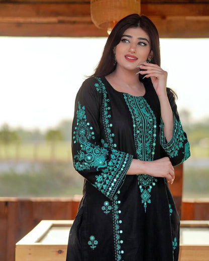 Green Premium Roman Silk Suits