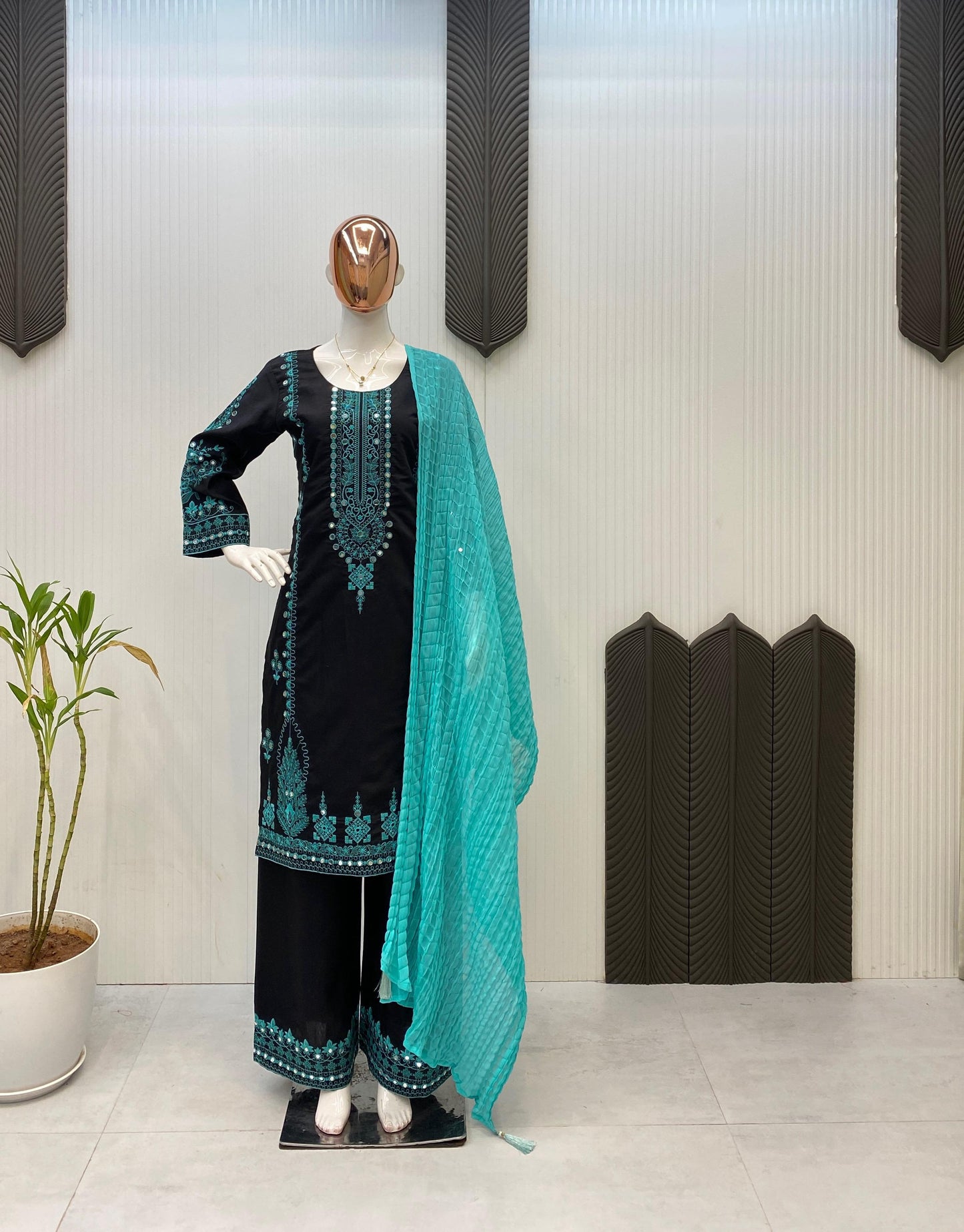 Green Premium Roman Silk Suits