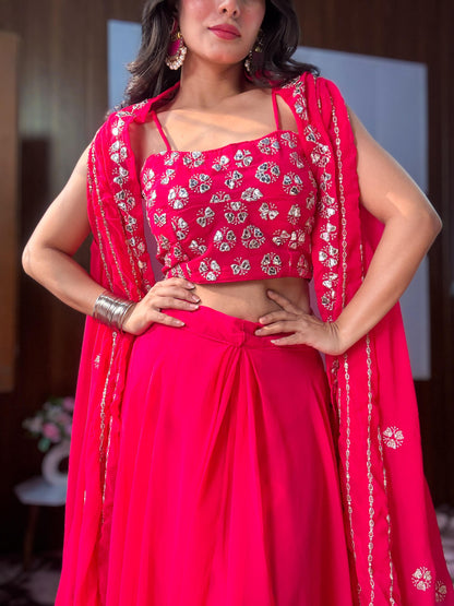 Pink Fully Stitched Wedding Lehenga
