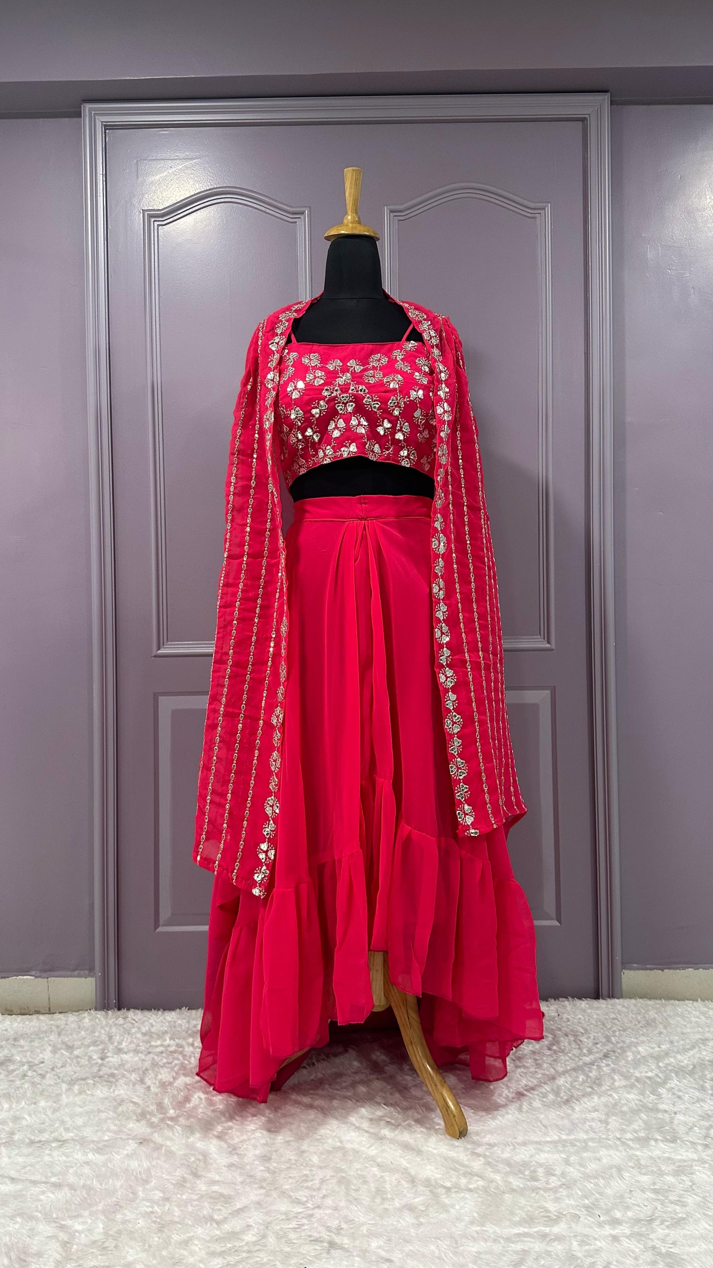 Pink Fully Stitched Wedding Lehenga
