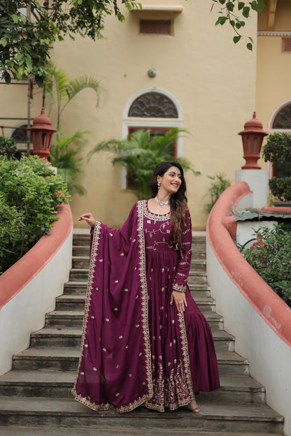 Wine Designer Readymade Sharara Suit