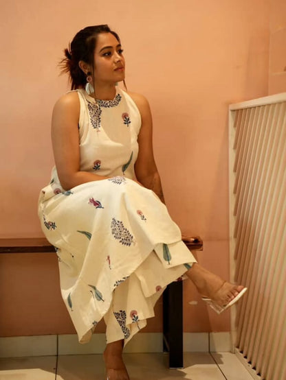 White Premium Cotton Flex Kurti