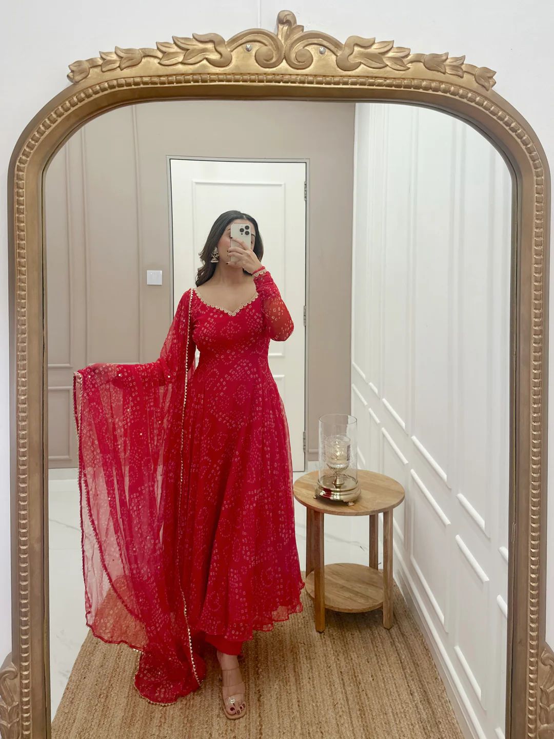 Red Diwali Special Anarkali Suits