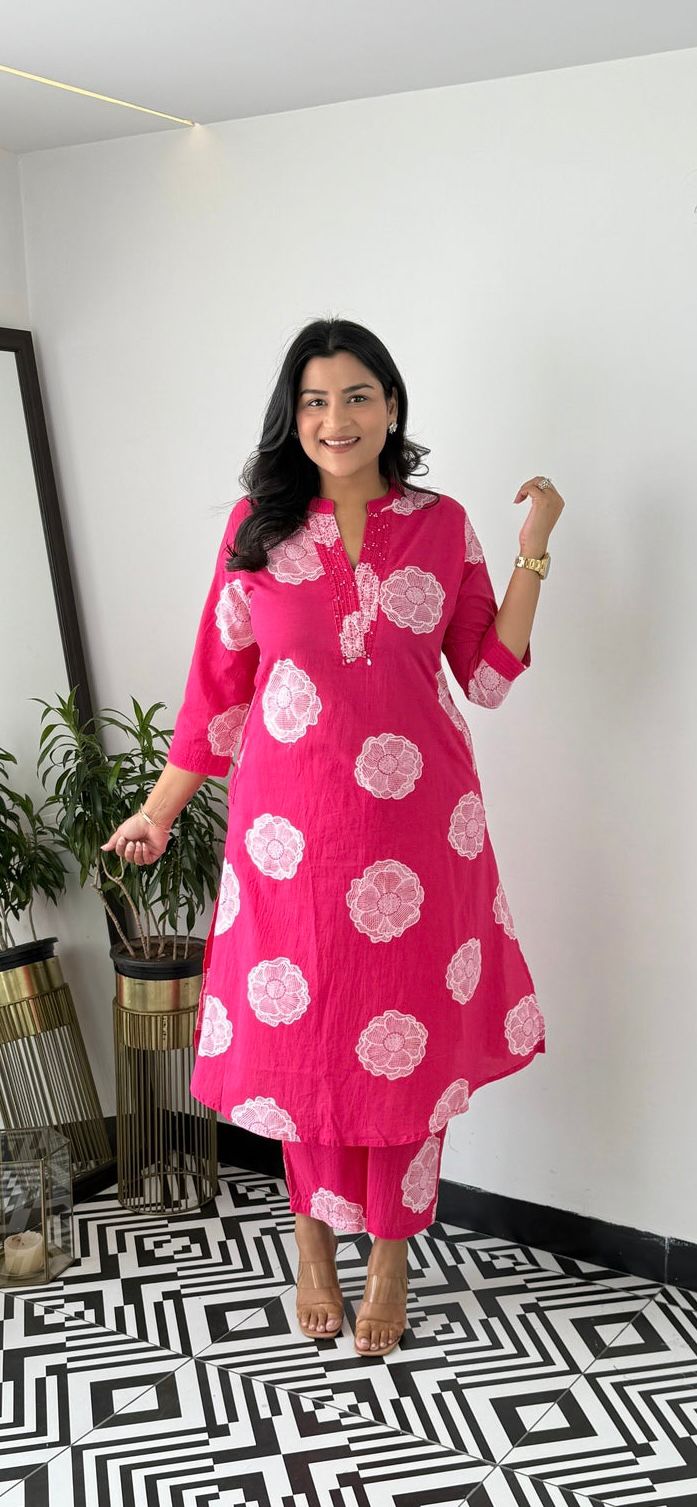 Pink Premium Cotton Cord Set