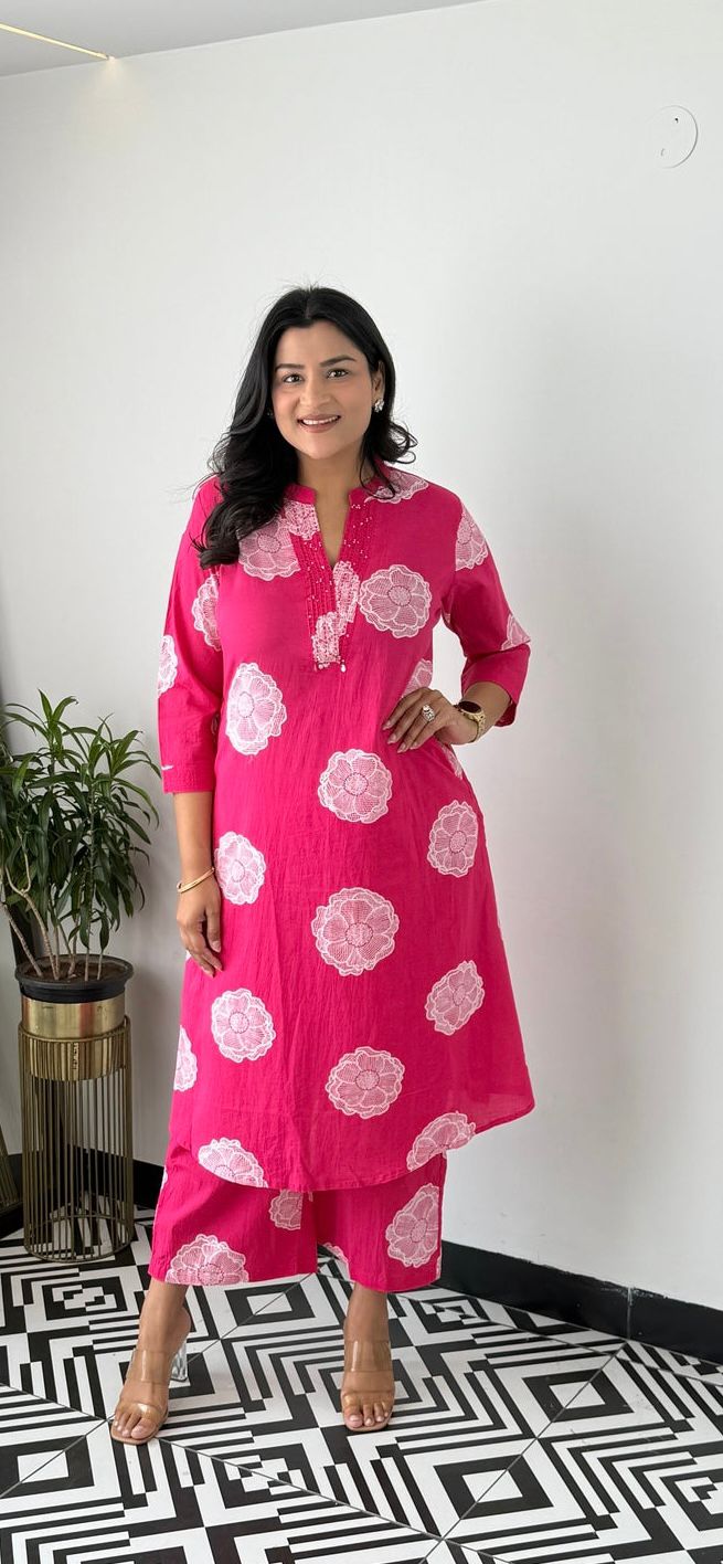 Pink Premium Cotton Cord Set