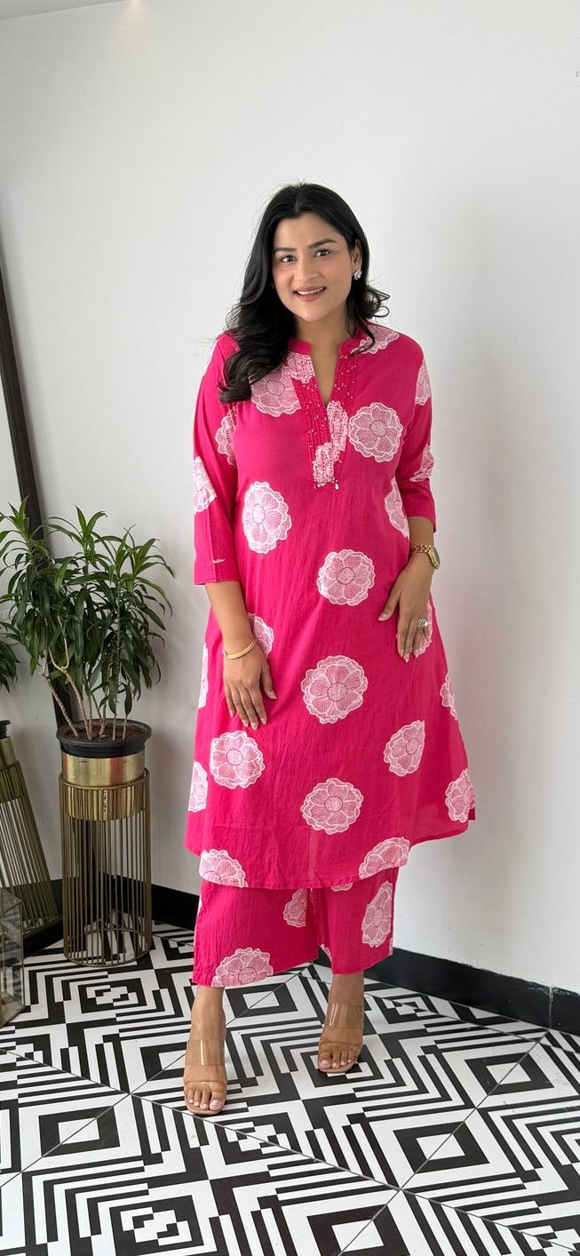 Pink Premium Cotton Cord Set