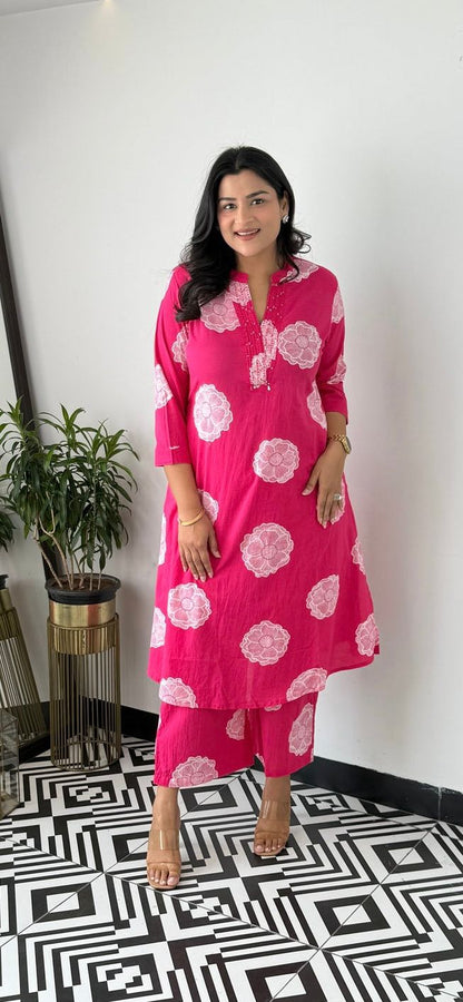 Pink Premium Cotton Cord Set