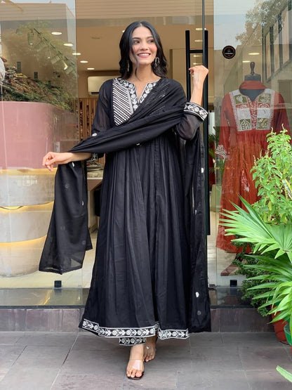 Black Festival Special Anarkali Kurti
