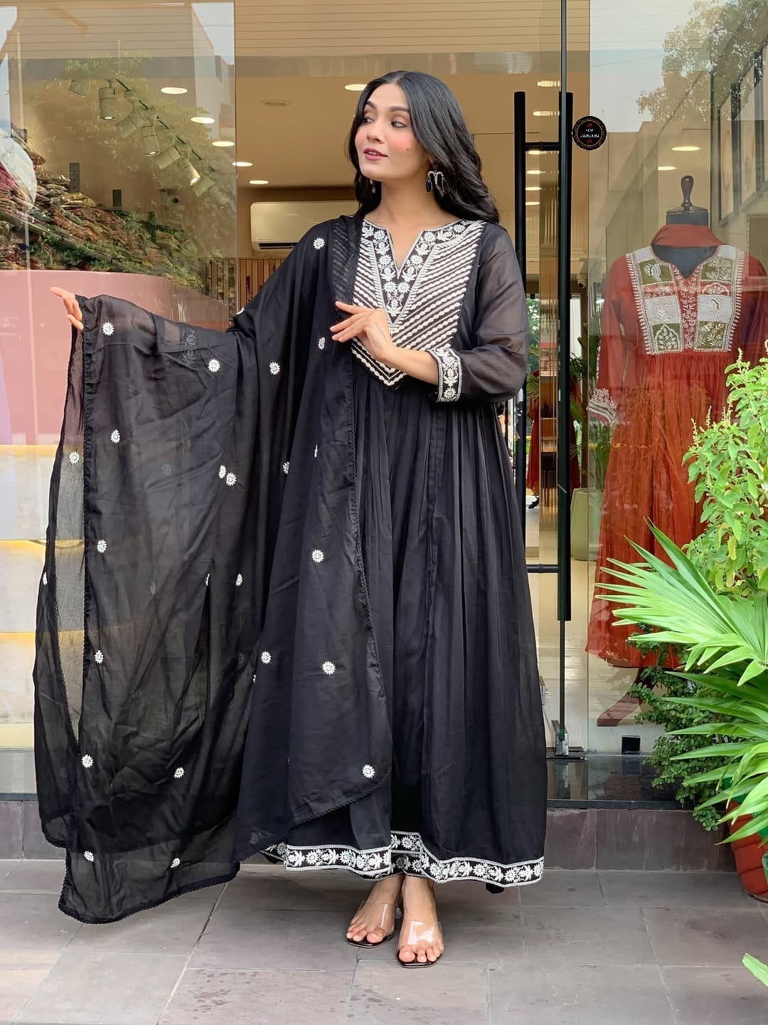 Black Festival Special Anarkali Kurti