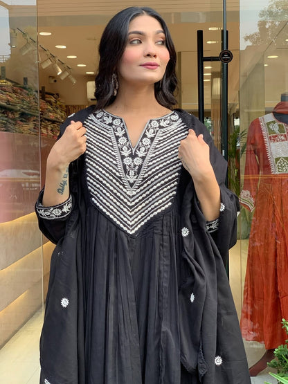 Black Festival Special Anarkali Kurti