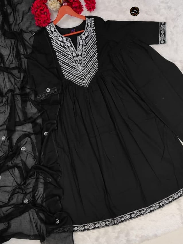 Black Festival Special Anarkali Kurti