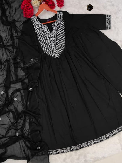 Black Festival Special Anarkali Kurti