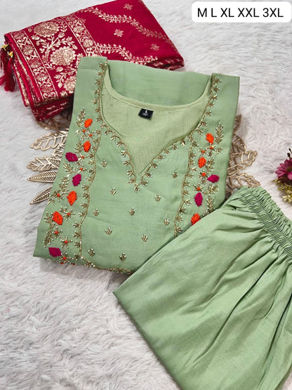 Pista Premium Silk Kurti