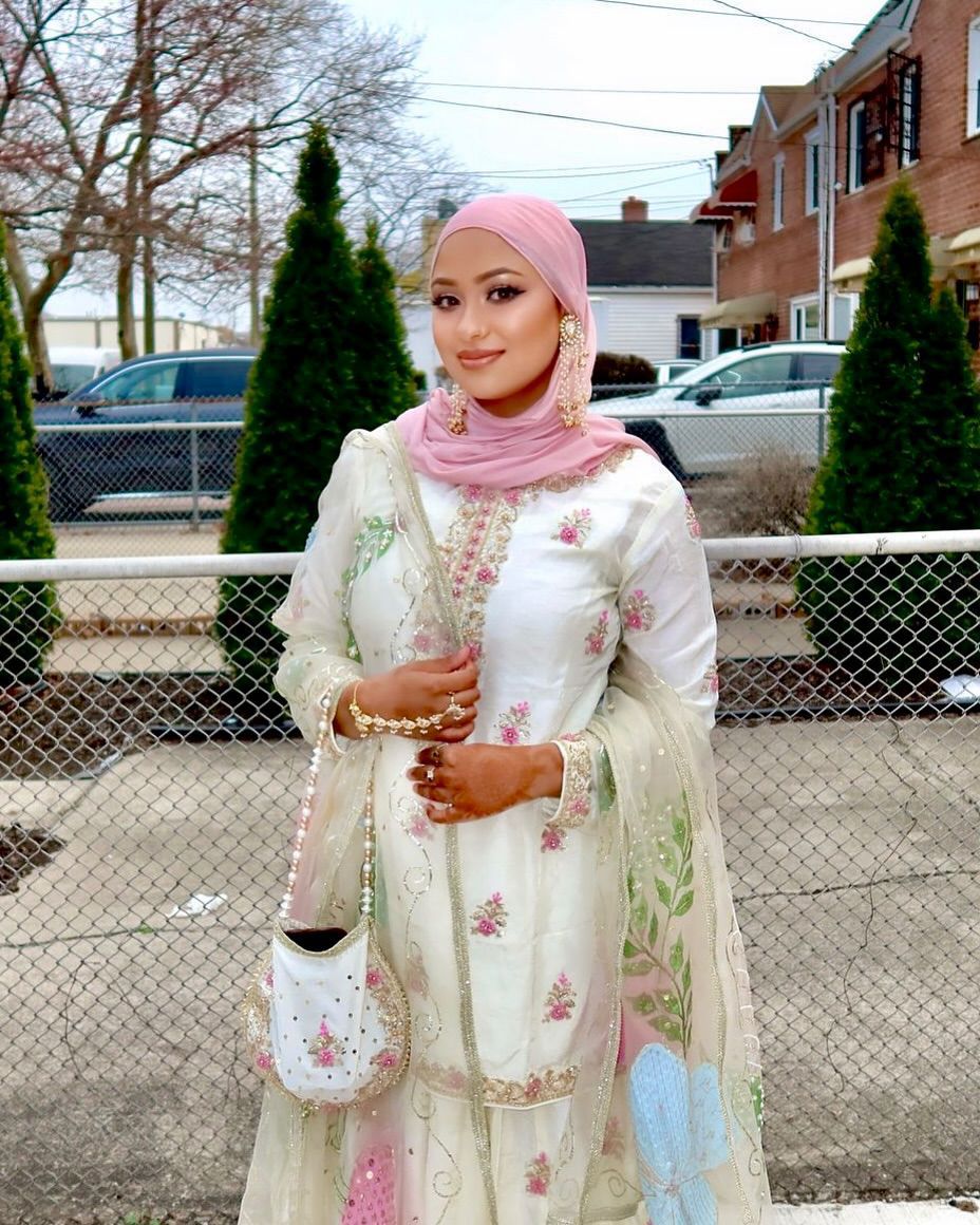 White Chinon embrodiered Top & Plazo