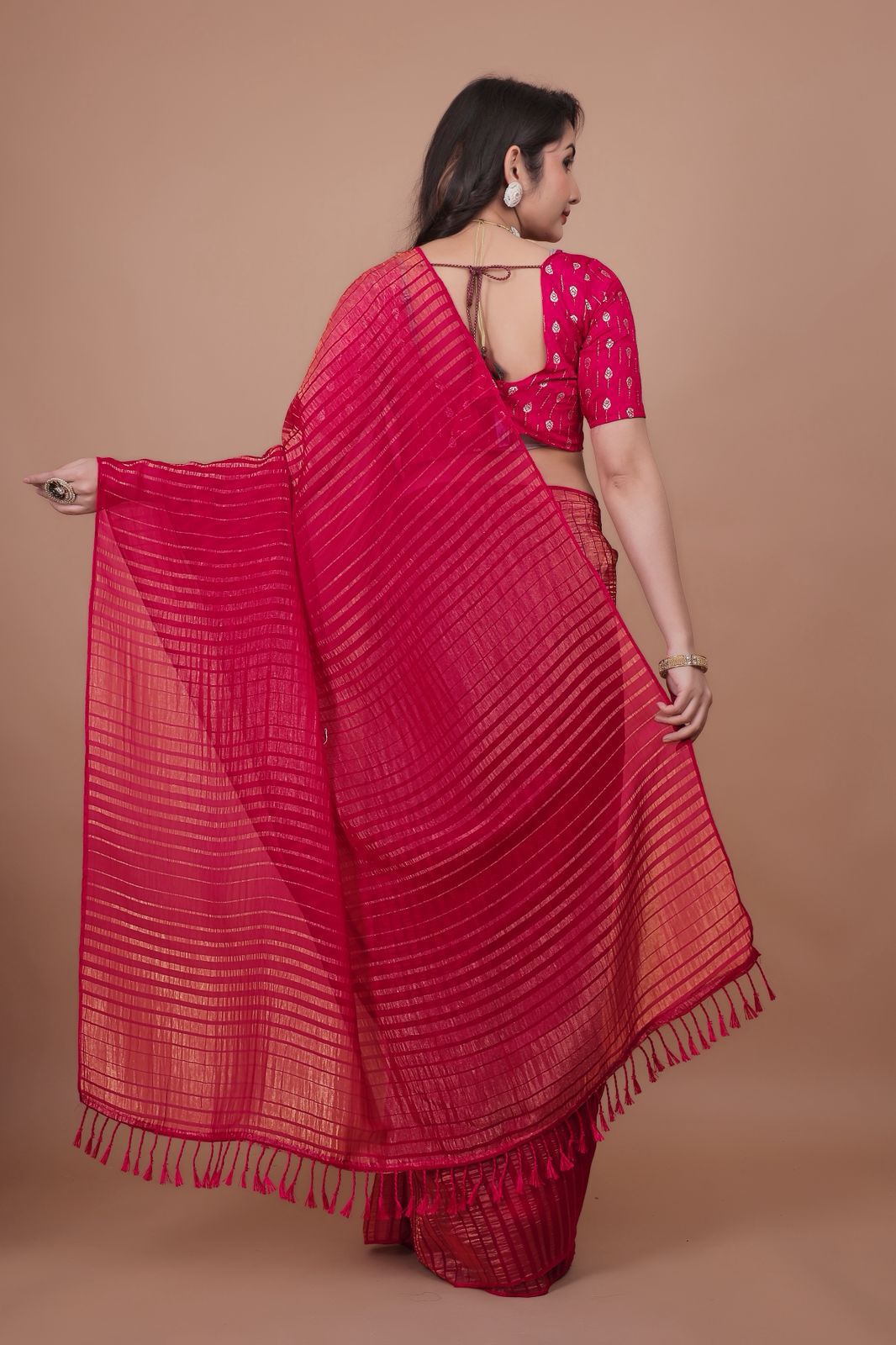 Red Soft Georgette Festive Saree
