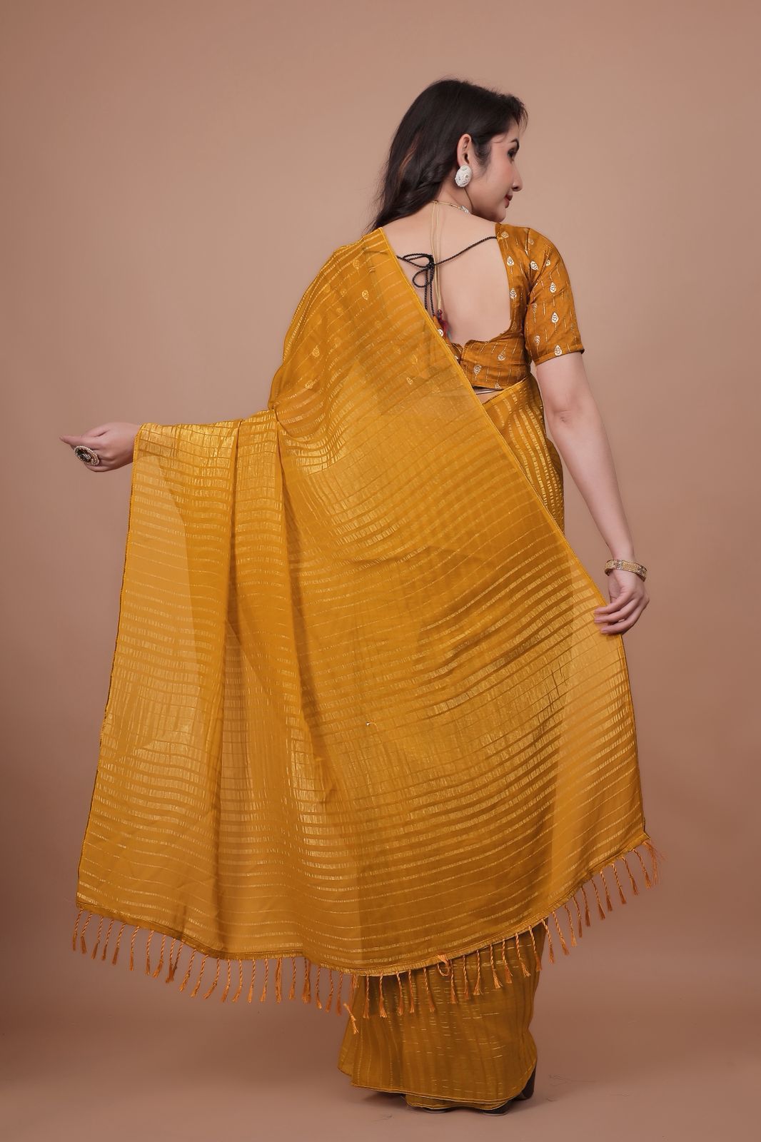 Mustard Silk Radiant Organza Saree