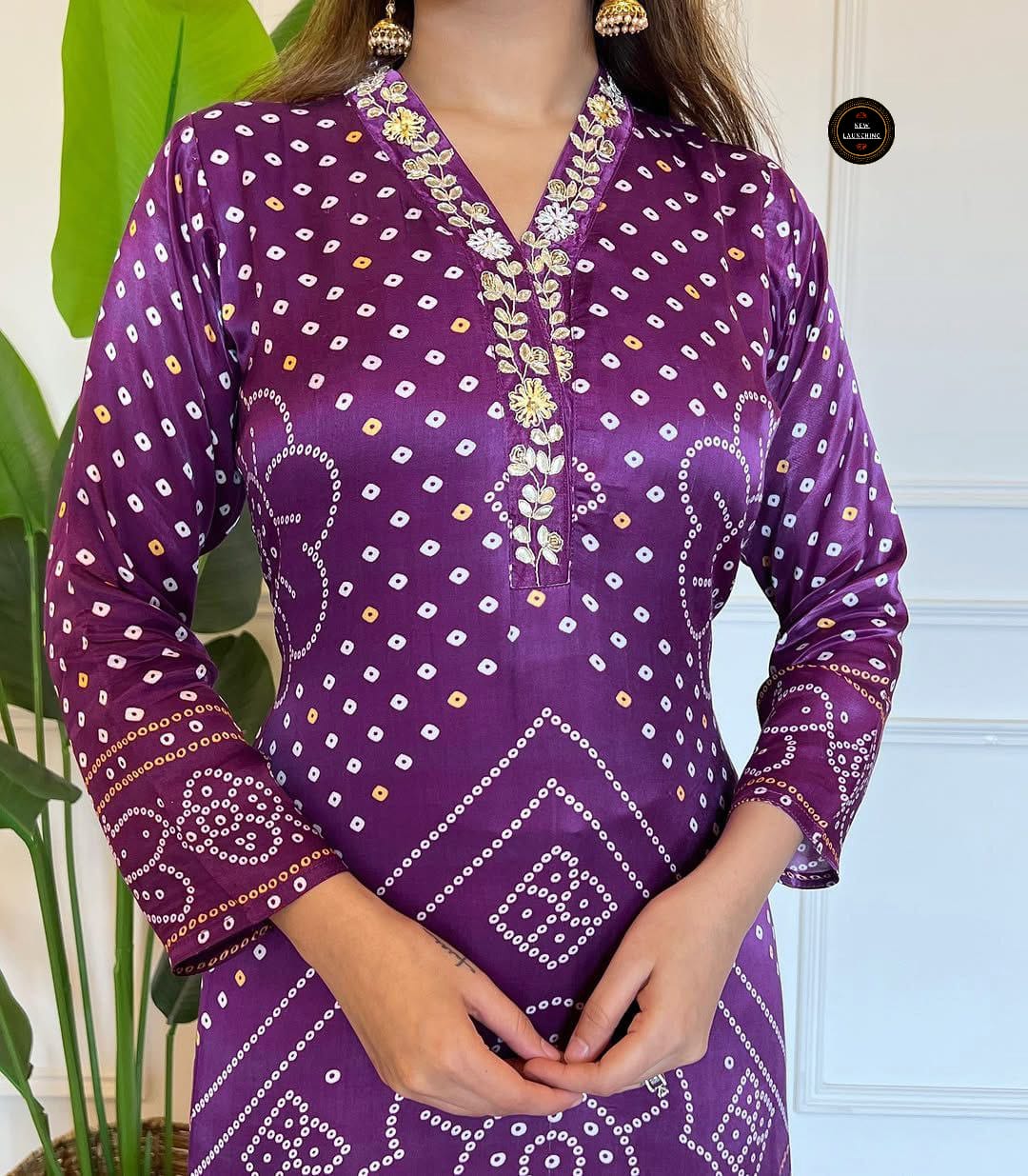 Purple Heavy Viscose Cotton Kurti