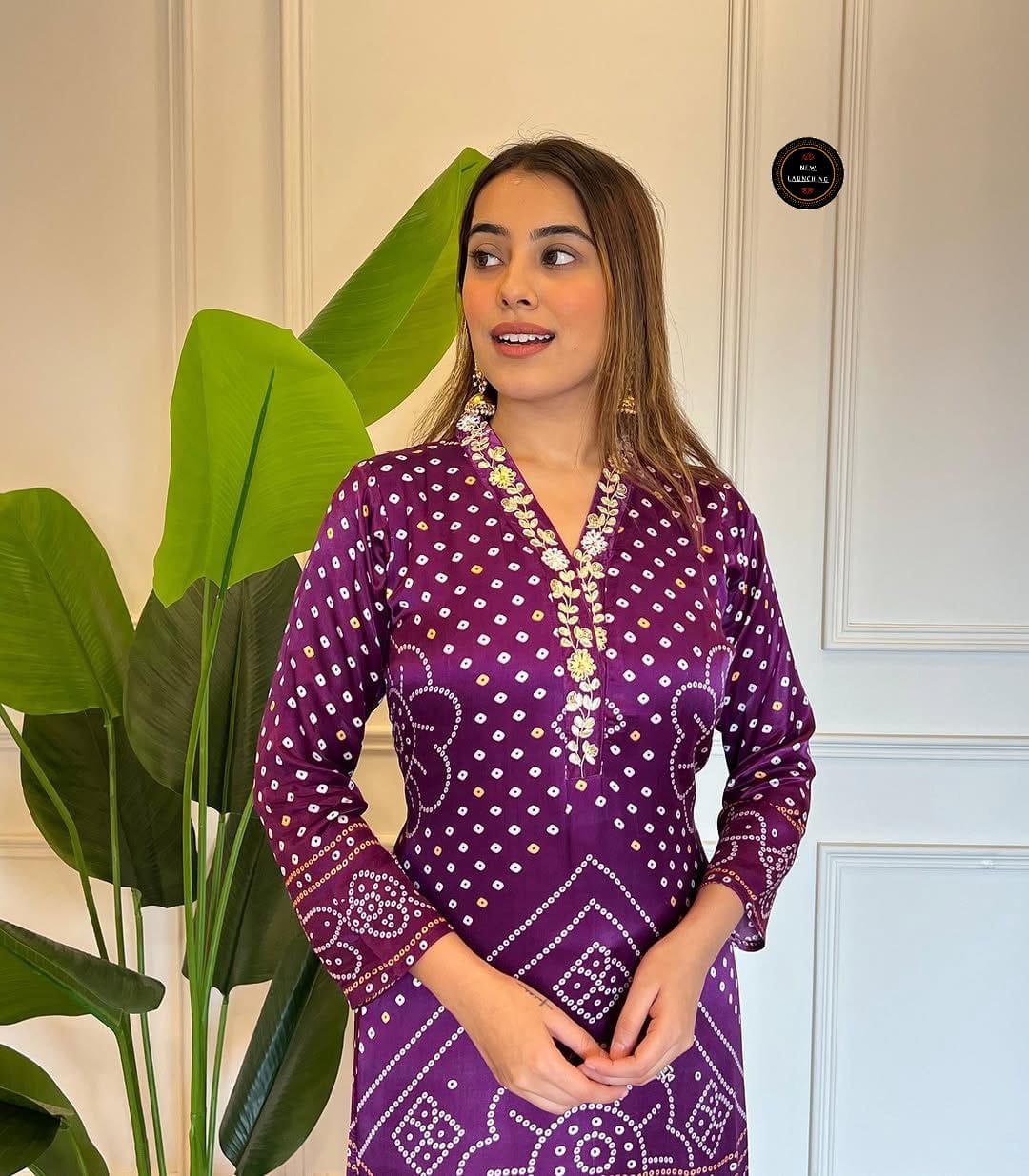 Purple Heavy Viscose Cotton Kurti