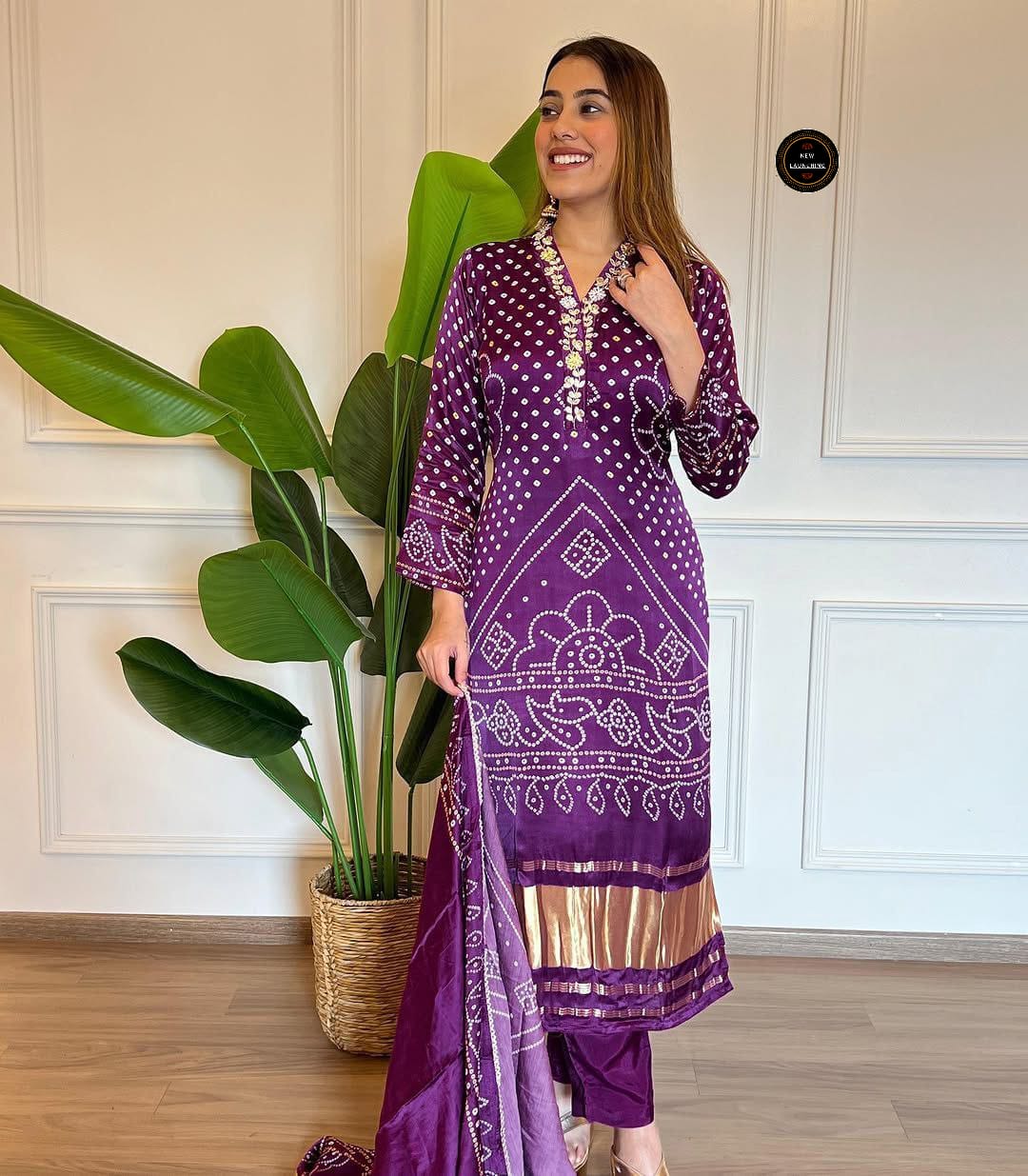 Purple Heavy Viscose Cotton Kurti