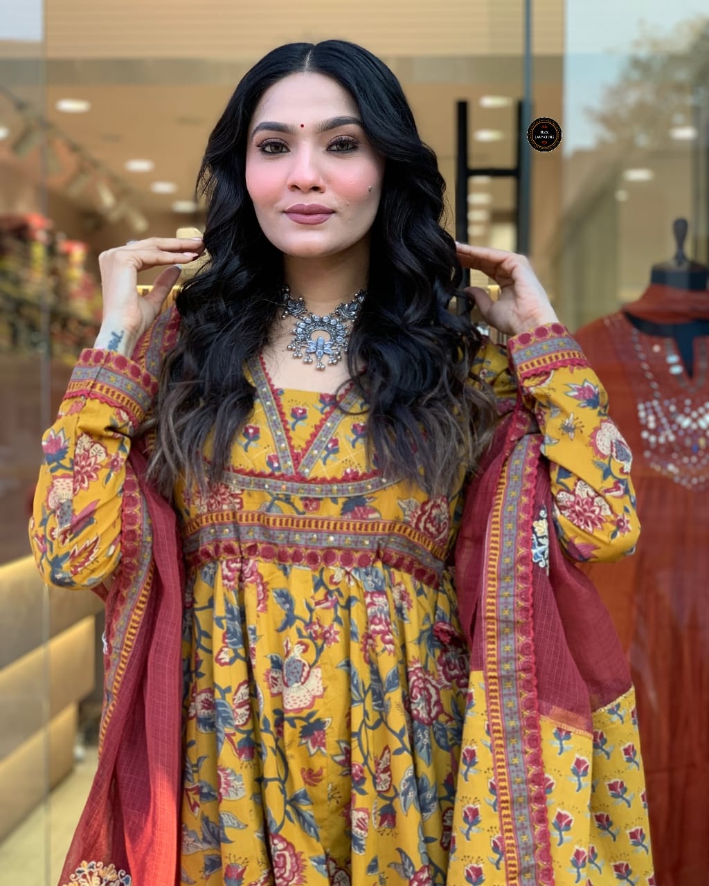 Yellow Elegant Embroidered Work Festive Kurti