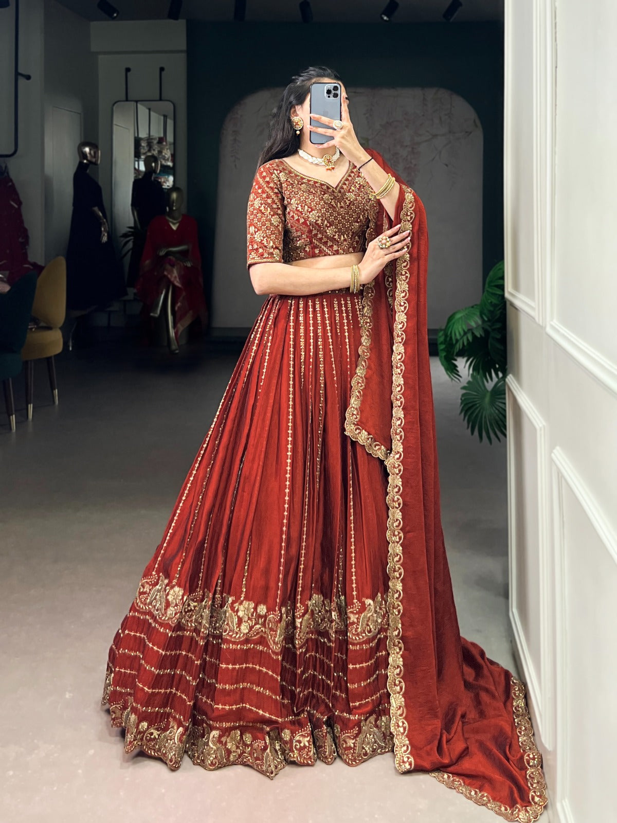 Maroon Rangoli Crush Wedding Lehenga