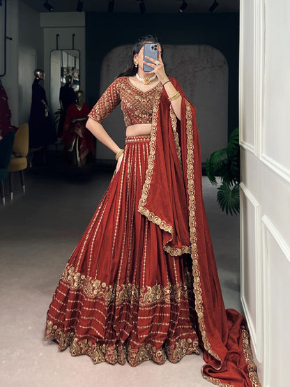 Maroon Rangoli Crush Wedding Lehenga