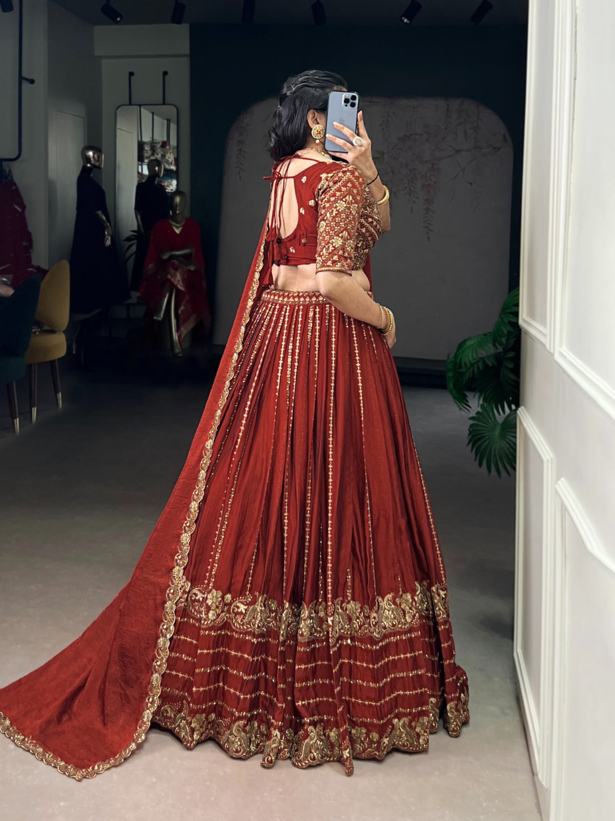 Maroon Rangoli Crush Wedding Lehenga