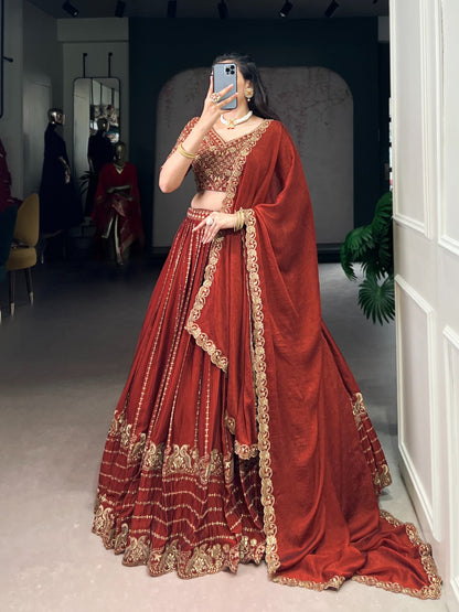 Maroon Rangoli Crush Wedding Lehenga