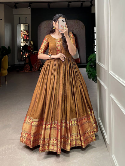 Mustard Traditional Narayan Pet Gown