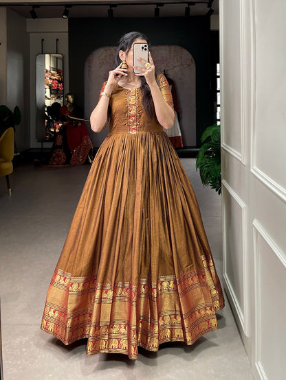 Mustard Traditional Narayan Pet Gown