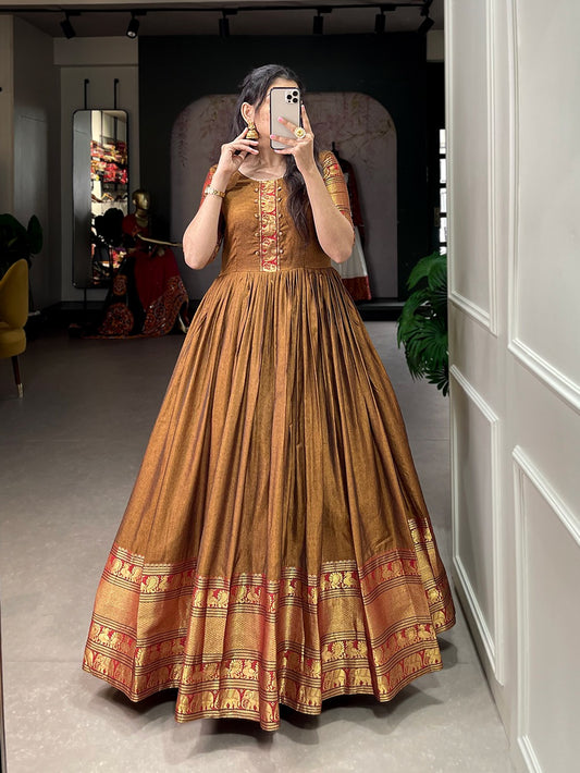 Mustard Traditional Narayan Pet Gown