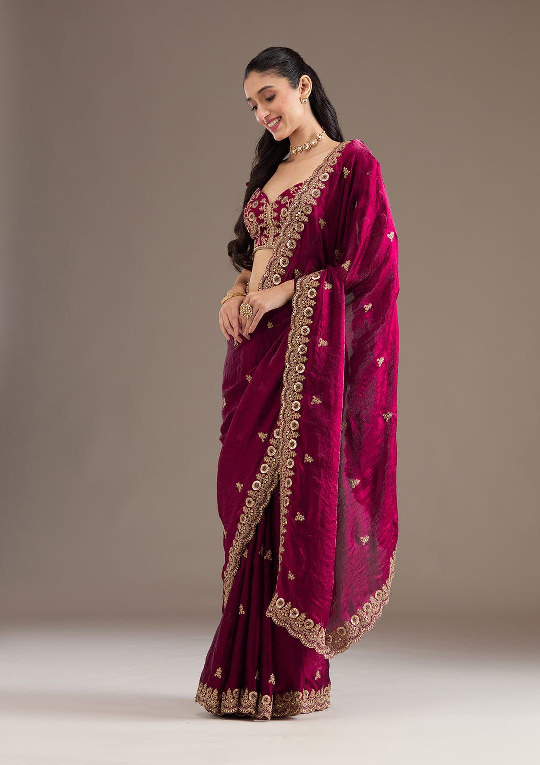 Maroon Soft Silk Diwali Special Saree