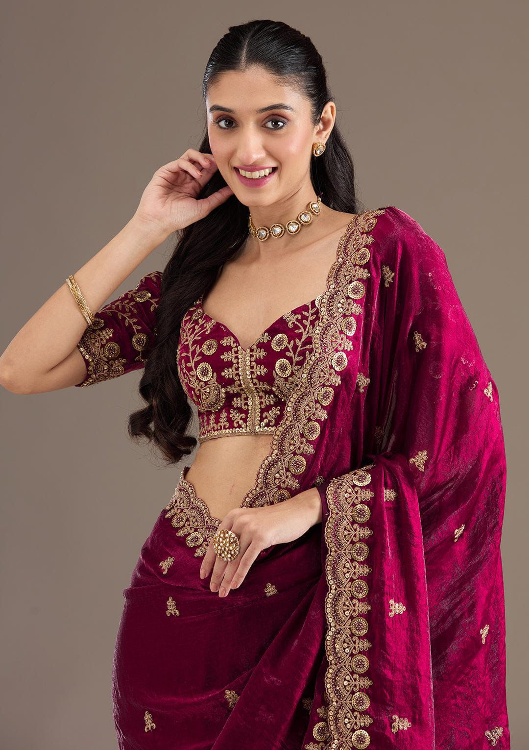 Maroon Soft Silk Diwali Special Saree