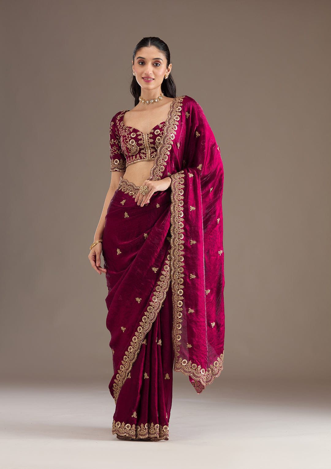Maroon Soft Silk Diwali Special Saree