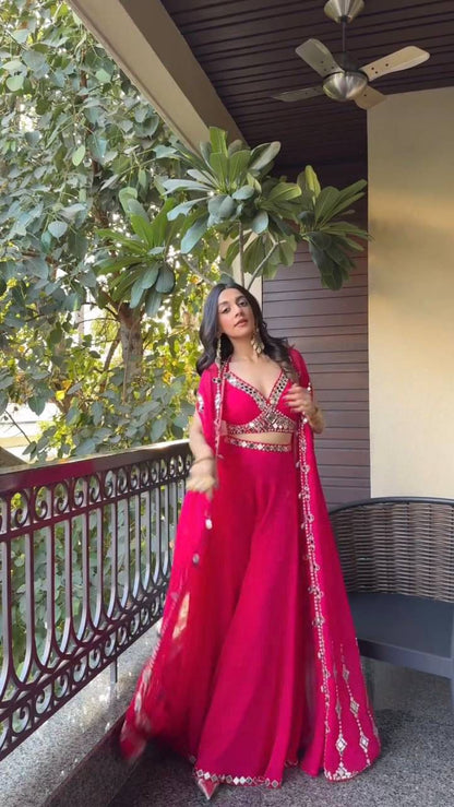 Pink Trending Three Piece Western Outfit