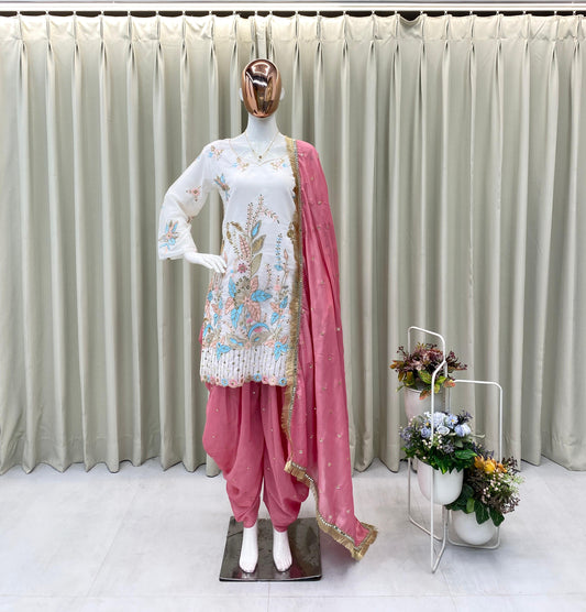 Off White Elegant Sequins Salwar Suit