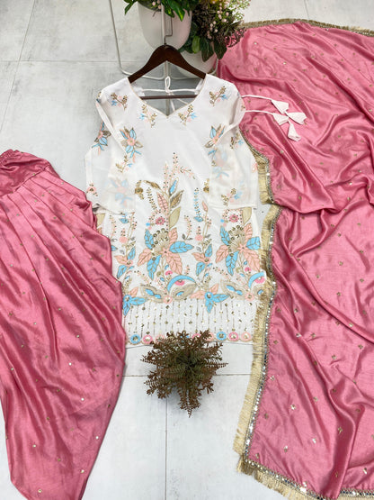 Off White Elegant Sequins Salwar Suit