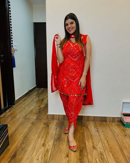 Red Pure Premium Rayon Wedding Kurti