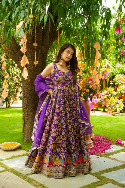Purple Diwali Special Silk Suits