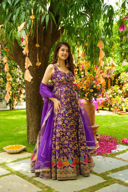 Purple Diwali Special Silk Suits